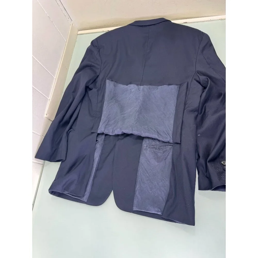 Loro Piana Faconnable Blazer Sport Coat 50R Navy Blue 2 Button Double Vent - Picture 7 of 12